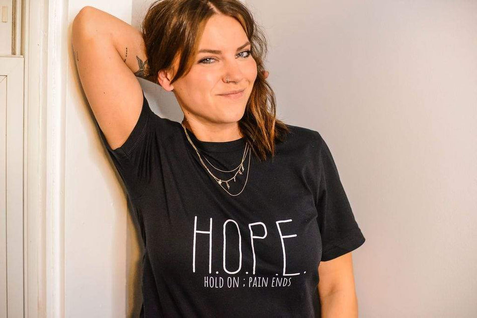 LGBTQ AF H.O.P.E. Hold On. Pain Ends. - Mental Health Awareness Shirt