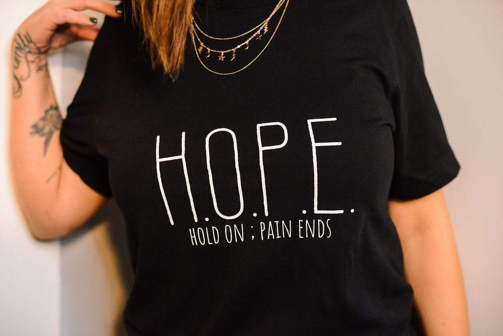 LGBTQ AF H.O.P.E. Hold On. Pain Ends. - Mental Health Awareness Shirt