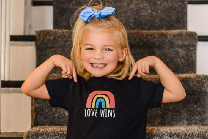 LGBTQ AF Love Wins Rainbow Squad Kids Shirt