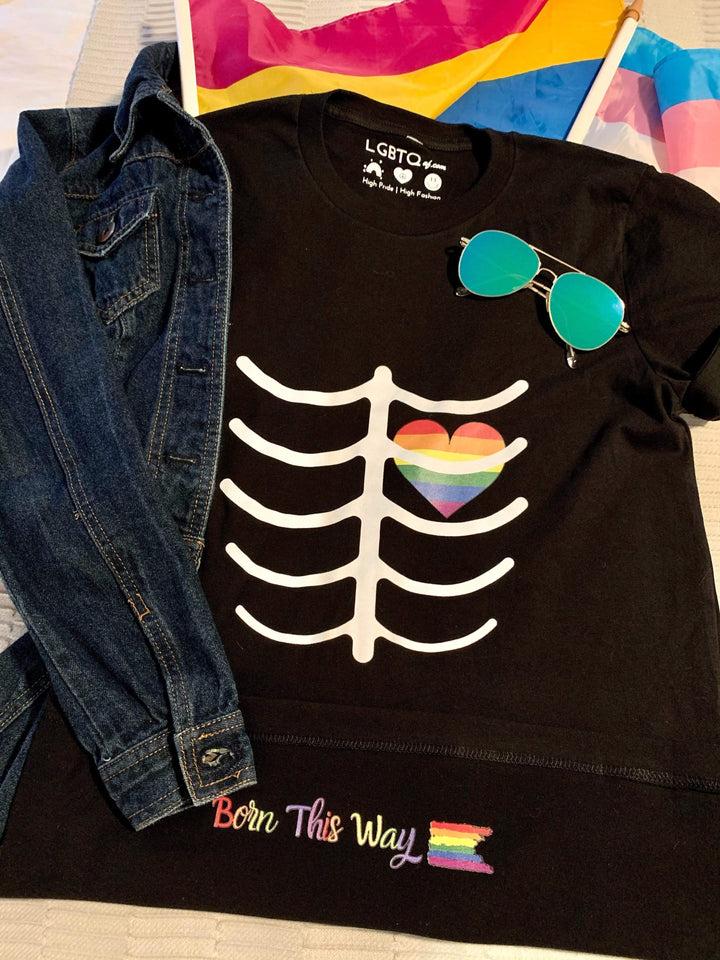 LGBTQ AF My Heart Bleeds Pride Flip-Up Shirt&trade;
