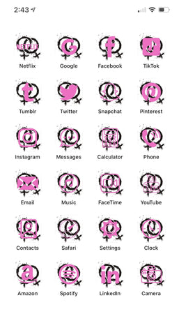 LGBTQ AF Pink Ladies iPhone Aesthetics Pack (24 Icons)