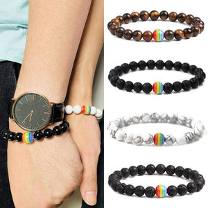 LGBTQ AF Pride Volcanic Stone Bracelet