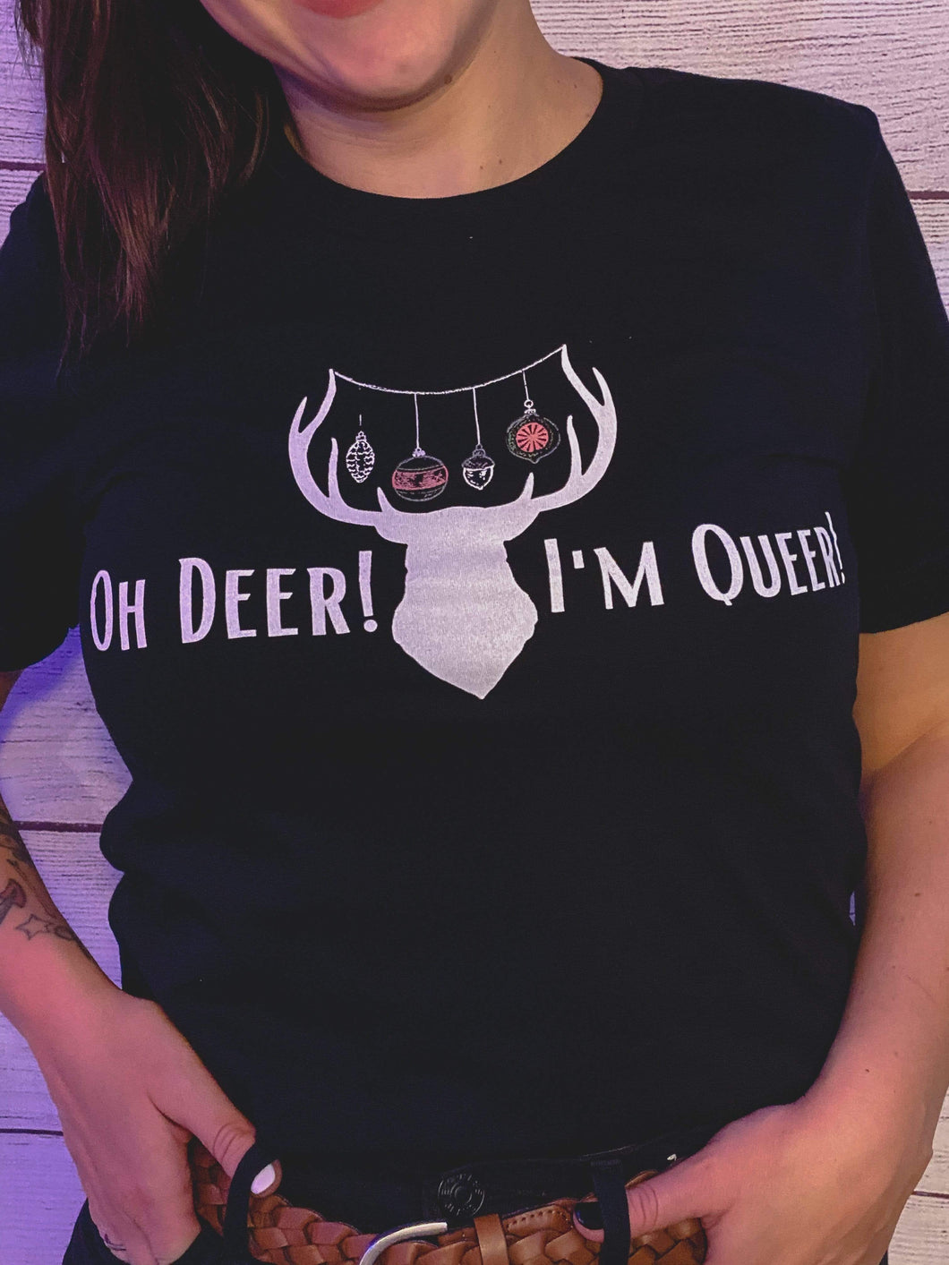LGBTQ AF Queer Deer Christmas Shirt