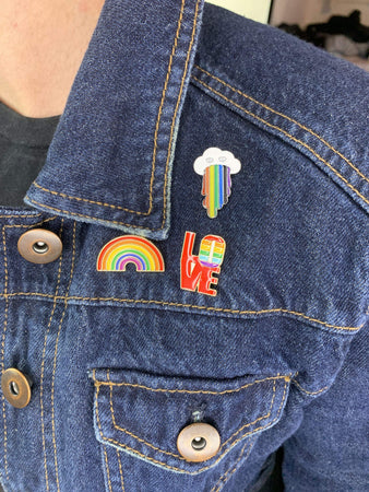 LGBTQ AF Rainbow Cloud Lapel Pin